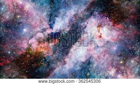 Hubble Views Galaxy And Nebula. Elements Of This Image Furnished By Nasa.