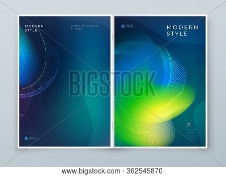 Liquid Abstract Cover Background Design. Fluid Dynamic Graphic Element For Modern Brochure, Banner, 