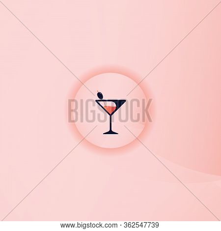 Martini Glass With Olive Icon. Bar, Cocktail.