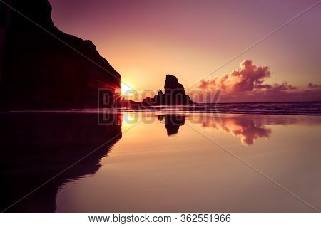 Sunset At Talisker Bay On The Isle Of Skye