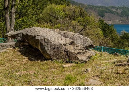 Ancient Boulders In Rock Garden