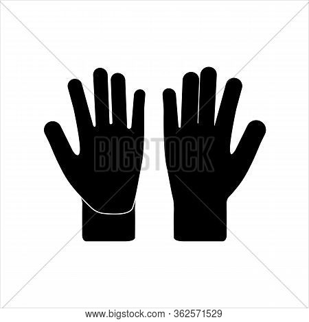 Vector silhouette of gloves for the garden on a white background. For agriculture and caring for plants and vegetables. Flat design illustration of objects without fill. Vector and stock illustration.