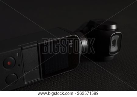 Salerno, Italy - April 22, 2020: Osmo Pocket Is The Smallest 3-axis Stabilized Handheld Camera Dji H
