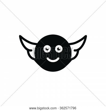 Black Solid Icon For Angel Farishta Serang Fowl Fly