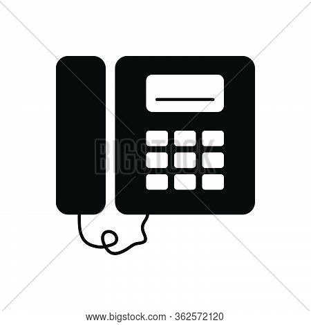 Black Solid Icon For Pbx Flat Phone Voip