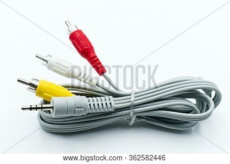 Audio Video Analog Cable Isolated On White Background