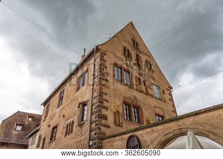 Romanesque House Of The Rathsamhausens At Street Of Pelerins 8 By Day, Obernai, Alsace, France