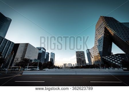 High-rises And Roads, China's Ningbo City Landscape.