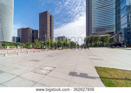 Modern City Buildings And City Skyline In Ningbo, China