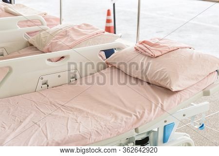 Empty Bed In The Hospital Emergency Department . Deluxe Private Ward. Equipped Hospital Room. Image 