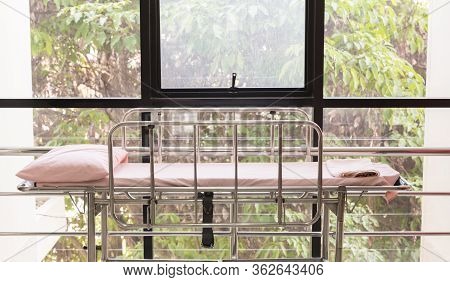 Empty Bed In The Hospital Emergency Department . Deluxe Private Ward. Equipped Hospital Room. Image 