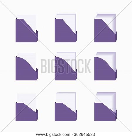 Folder For Documents. Office Paper Documents And File Folders.