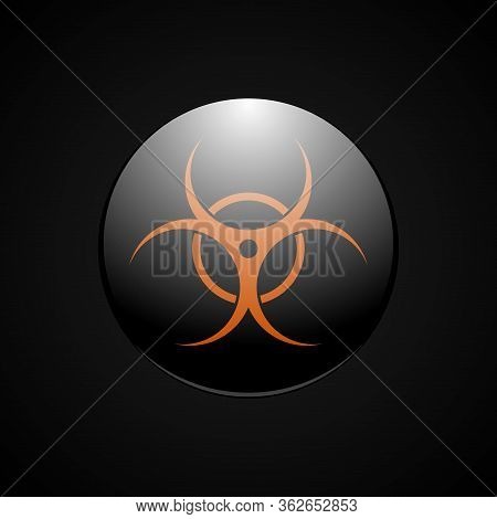 Biohazard Orange Symbol On Black Background, Design Element.vector Illustration