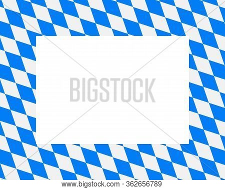 Detailed And Accurate Illustration Of Bavarian Flag As Quadrat On White