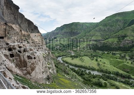 Famous Touristic Place Vardzia Cave Monastery - Excavated From Erusheti Mountain On The Left Bank Of