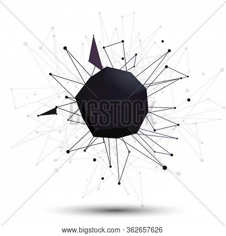 3d Dodecahedron Abstract Element On White Background
