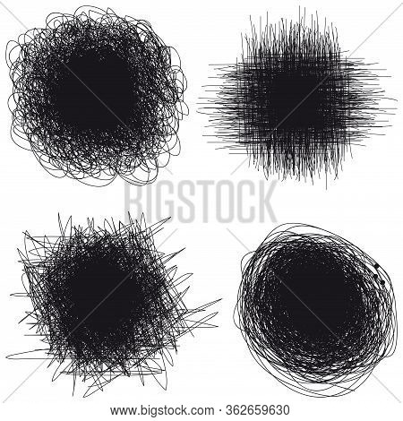 Black Blur Splash Freehand On A White Background