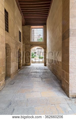 Stone Bricks Passage Leading To The Courtyard Of Historic Beit El Sehemy House Located In Moez Stree