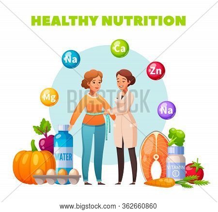 Healthy Nutrition Dietitian Recommendation Flat Composition With Body Mass Index Control Vegetables 