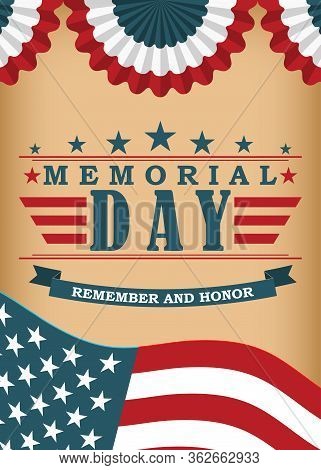 Memorial Day Background. Template For Memorial Day Banner And Poster Design. Memorial Day Greeting C