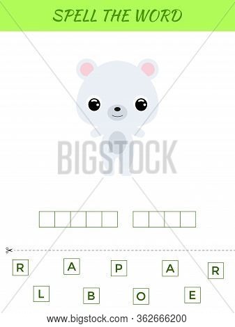 Spelling Word Scramble Game Template. Educational Activity For Preschool Years Kids And Toddlers Wit