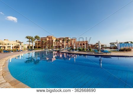 Marsa Alam, Red Sea, Egypt - Nov 3, 2018: Swimming Pool Of The Club Calimera Akassia Swiss Resort, H