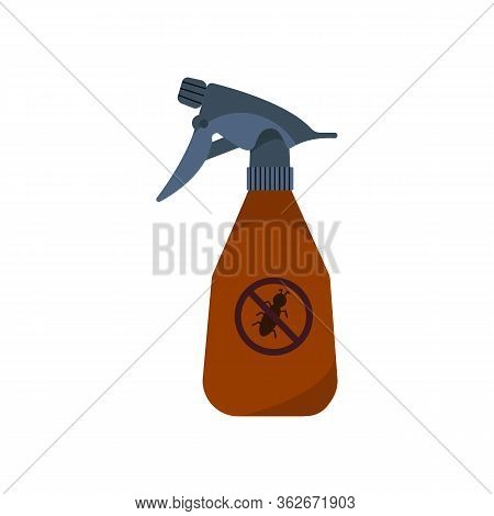 Vector silhouette of a spray bottle for the garden on a white background. For agriculture and watering plants and vegetables. Flat design objects without fill. Vector and stock illustration.