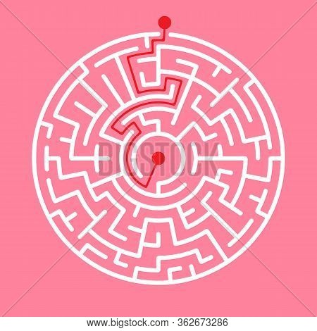 Maze Symbol Labyrinth Icon. Maze And Intricacy, Confuse Symbol. Flat Design. Stock - Vector Illustra