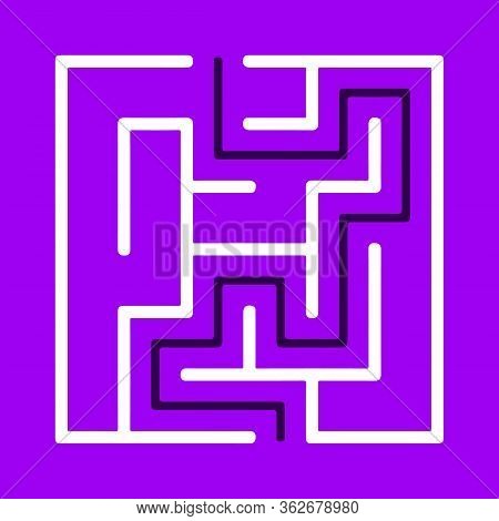 Labyrinth Icon. Maze And Intricacy, Confuse Symbol. Flat Design. Stock - Vector Illustration
