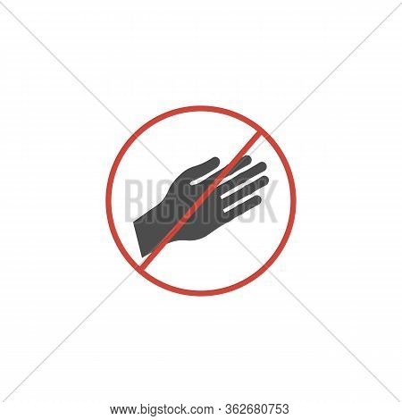 Do Not Touch The Icon. - Vector Illustration, Flat Design. Social Distance - Stock Illustration