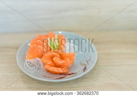 Japanese Foods Sashimi (raw Sliced Fish, Japan Of Raw Fresh Fish Fillet (sashimi).  Assorted Japanes