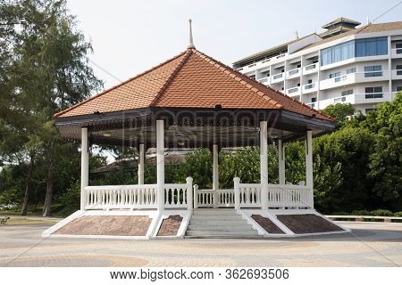 Landmarks Wooden Pavilion On Samila Beach For Thai People And Foreigner Travelers Travel Visit And R