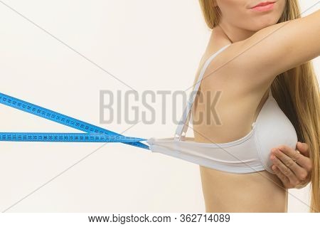 Woman Wearing Too Big Bra, Loose Band
