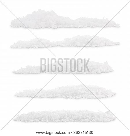 Plie Of Kitchen Salt On White Background