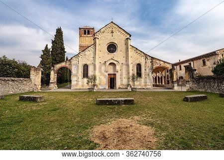 Ancient Parish Church Of San Floriano In Romanesque Style (xii - Xviii Century), In The Small Town O