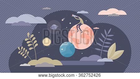 Exploring Life Vector Illustration. Research Lifestyle Flat Tiny Person Concept. Discover New Exciti
