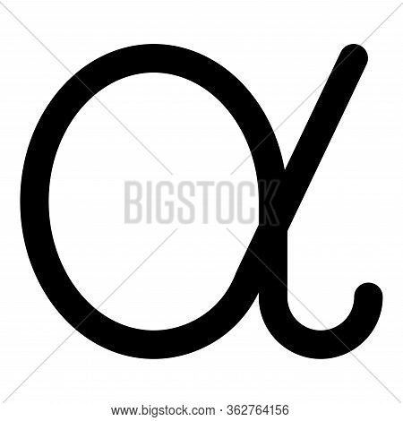 Alpha Greek Symbol Small Letter Lowercase Font Icon Black Color Vector Illustration Flat Style Simpl