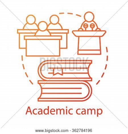 Academic Camp Concept Icon. Knowledge, Educational Club, Community Thin Line Illustration. Sharing L