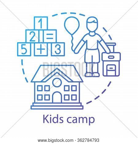 Kids Camp Concept Icon. Summer Children Club, Community Idea Thin Line Illustration. Child Holiday R