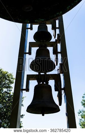 Bells In The Famous Sightseeing Tsarevets Fortress, Veliko Tarnovo, Bulgaria.
