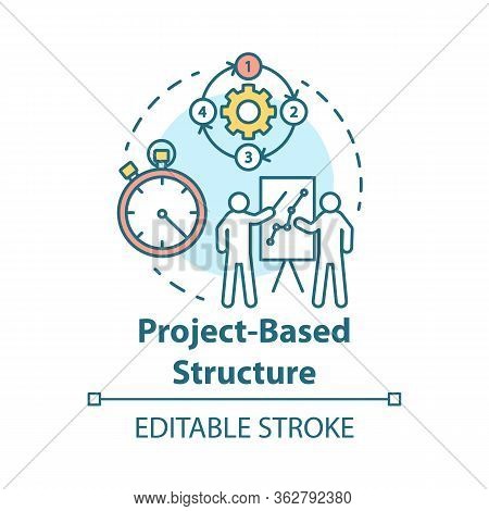 Project Base Structure Concept Icon. Corporate Training, Business Presentation. Workflow Process Ide