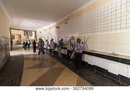 Truskavets, Lviv Region, Ukraine, May 24, 2019, Mineral Water Pump Room In The City