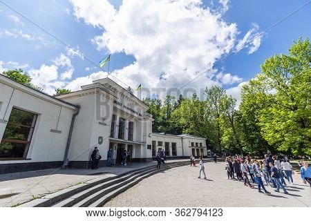 Truskavets, Lviv Region, Ukraine, May 24, 2019, Mineral Water Pump Room In The City