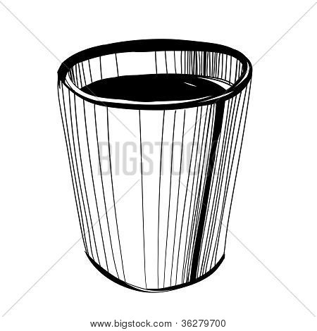 Mustavalkoinen luonnos paperi kahvi muki