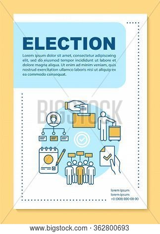 Election Brochure Template Layout. Holding Voting. Voter Turnout. Flyer, Booklet, Leaflet Print Desi
