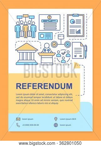 Referendum Brochure Template Layout. Holding Election. Popular Vote. Flyer, Booklet, Leaflet Print D