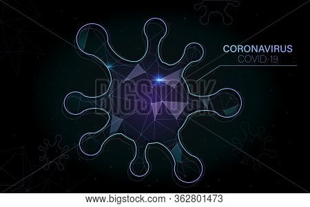 Sci Fi Molecule Shape Interface Screen Futuristic Hud Bar Of The Space Ship. Virus, Bacteria, Microb