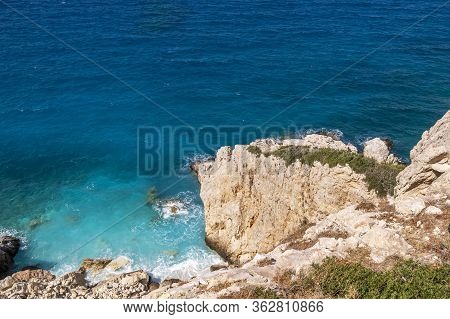 Panoramic View Of A Sea And Islands From The Top Of The Mountain, On The Island Of Crete, Greece.