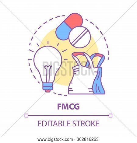 Fmcg Concept Icon. Fast Moving Consumer Goods Idea Thin Line Illustration. Low Cost And Quickly Sold