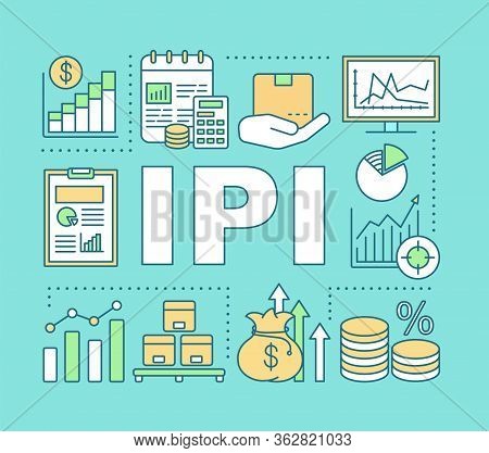 Ipi Word Concepts Banner. Industrial Production Index. Economic Manufacture Indicator. Presentation,